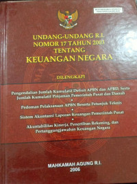Undang-undang RI Nomor 17 Tahun 2003 tentang Keuangan Negara